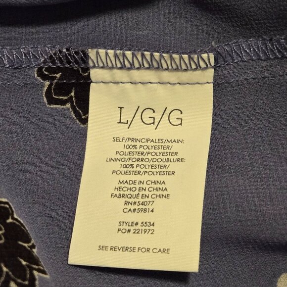 CAbi Crossover Blouse 2 Piece Violet Floral Sleeveless Top Style 5534 Size L - Picture 11 of 11